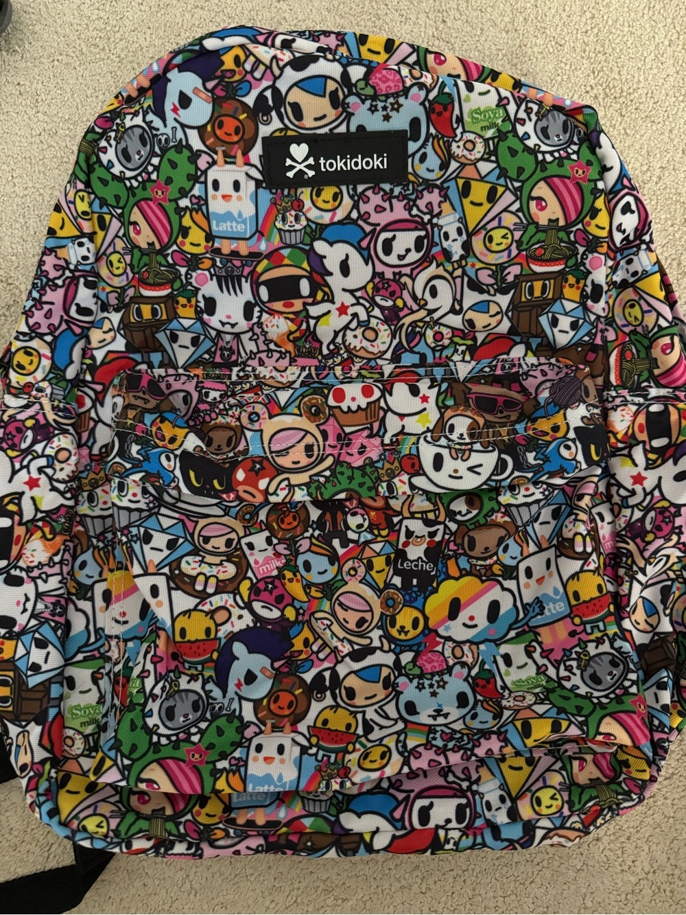 tokidoki Rainbow Character Print Backpack - Pink, Blue, Yellow, Black